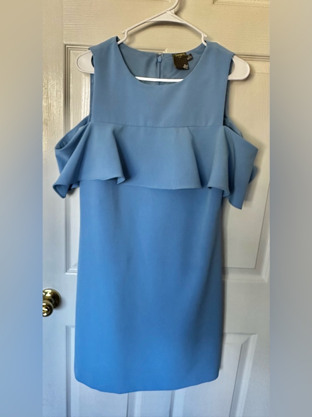 TAYLOR periwinkle Ruffle Cold-Shoulder Sheath Dress *Damage